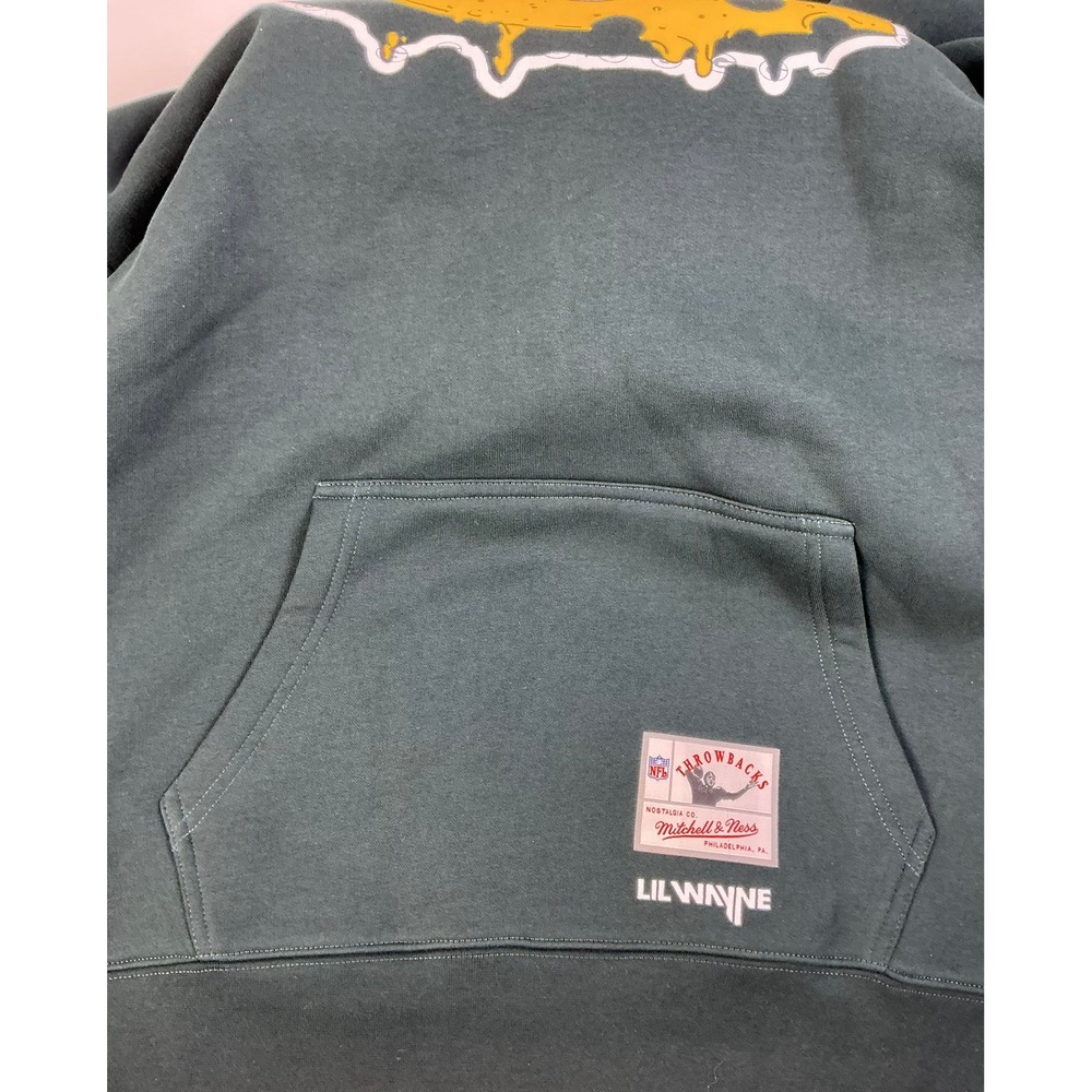 Mitchell & Ness Lil Wayne Packers Hoodie Green Bay NFL Throwback Mens XL - Picture 12 of 16